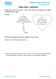 Worksheets for kids - shape-poems
